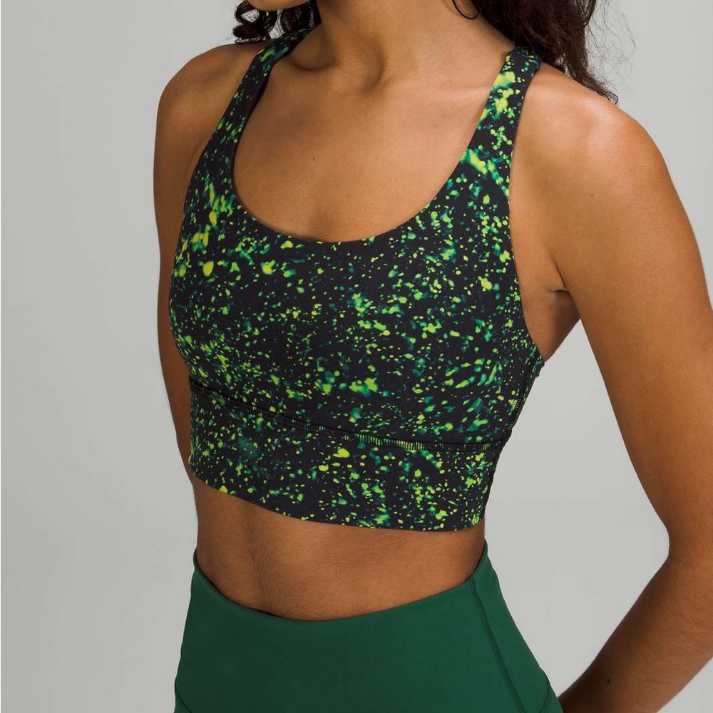 Lululemon Energy Longline Bra. Sparks Fly Multi. B-D cups, med support. Size 6